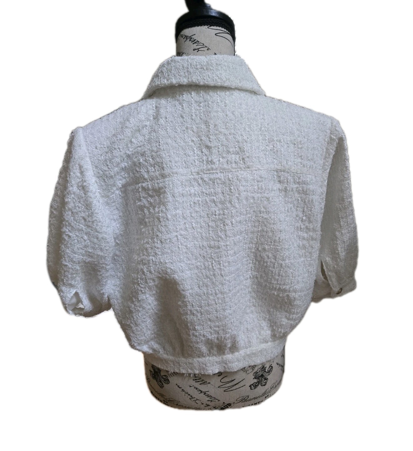 L'AGENCE Elegant Women's Jacket Sz 10 Cove Tweed Cropped White New