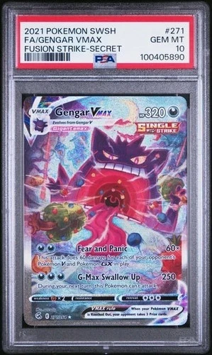 Pokemon Card Gengar VMAX 271/264 Fusion Strike PSA 10 Gem Mint