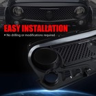 Front Grill with Mesh Matte Black Grille For Jeep Wrangler 2007-2018 Rubicon ...