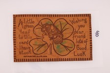 Undivided Back Leather Postcard Good Luck Clover Carthage MO 1906 Posted