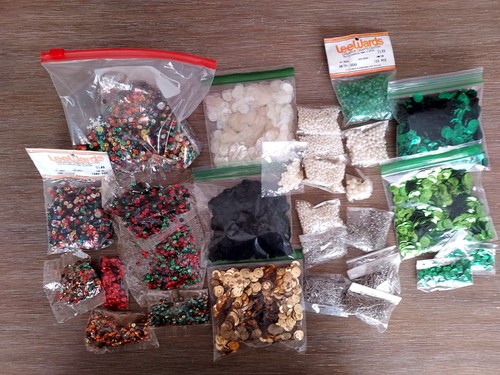 Lot of Loose and Bagged Vintage Sequins + Beads + Pins Sewing/Crafts