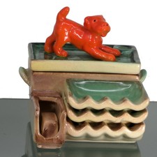Aschenbecher Art Deco Hund Terrier KERAMIK