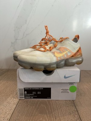 Size 8W- Nike Air VaporMax 2019 White Orange Peel (AR6632-102)
