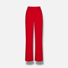 Valentino Women's Red Silk Solid Flat Front Dress Pants Size 38