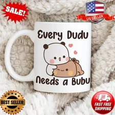 Every Dudu Needs A Bubu Coffee Mug, Love Heart Cute Cartoon Pet, Love Hug Panda