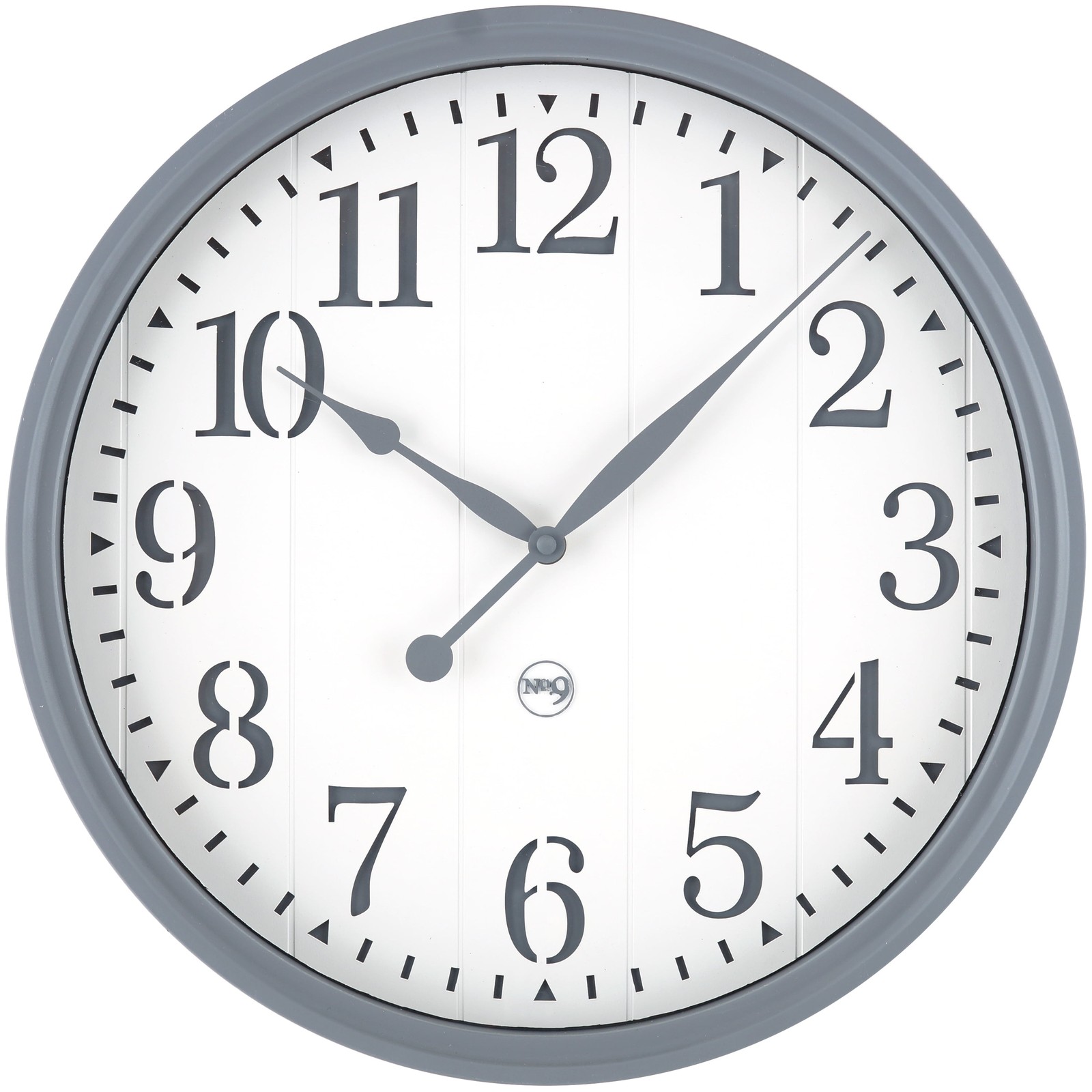 Indoor 15" Gray and White Arabic Farmhouse Analog Wall Clock