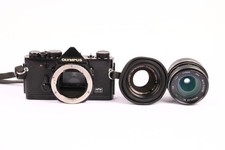 Olympus OM-1 SLR Mechanically Working w/ F.Zuiko 1.8/50 and Beroflex EL 3.5/28