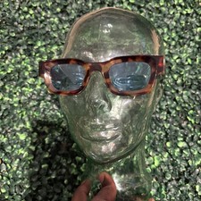 Sunglasses Polarized Man Woman Square Tortoise, Blue Lens Frame