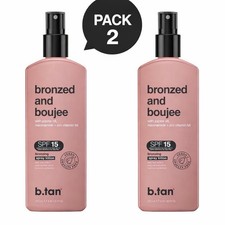 B.Tan bronzing Spray Lotion SPF 15 for Women - 8.45 oz PACK 2
