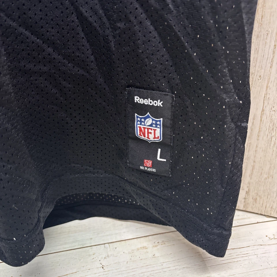 Camiseta de futebol americano Carolina Panthers Steve Smith Reebok NFL tamanho Youth L 14-16 preta - Imagem 2 de 4