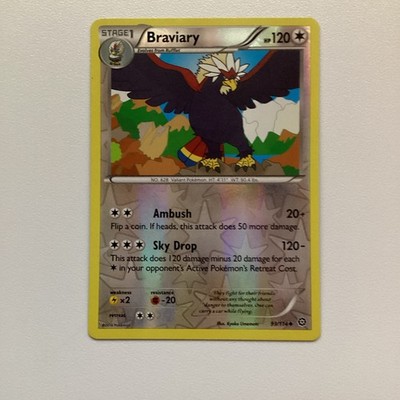 Braviary 93/114 XY Steam Siege Reverse Holo Uncommon EN Stage 1 HP 120