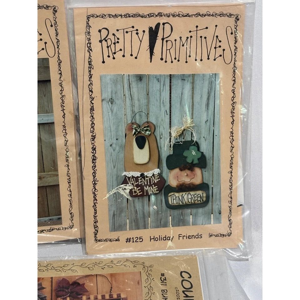 Easter Bunny spring lot 3 Patterns wood Cloth Pretty Primitive Cottage Country - Image 4 of 4