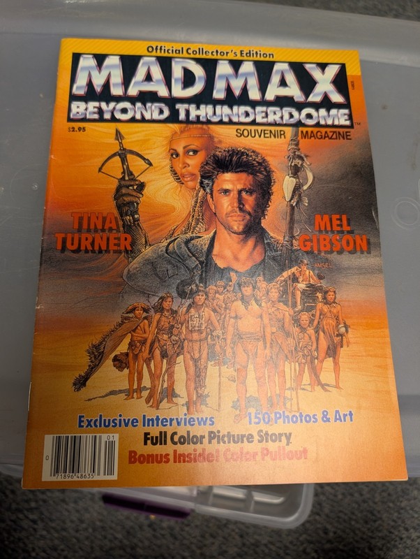 RARE MAD MAX BEYOND THUNDERDOME SOUVENIR MAGAZINE 1985 MEL GIBSON TINA TURNER