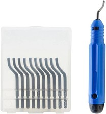 Deburring Tool Set Metal Handle Deburrer  10PCS BS1010 HSS Burr Removal Blades