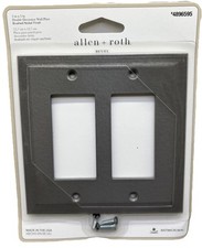 Allen Roth Bevel 2-Gang Brushed Nickel Indoor Wall Switch Plate, 5x5 51