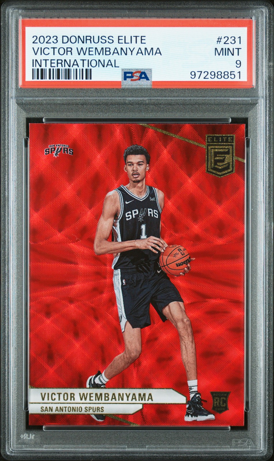 2023 PANINI DONRUSS ELITE INTERNATIONAL #231 VICTOR WEMBANYAMA PSA 9