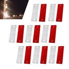 16PCS Red White Safety Reflectors, Self Adhesive Rectangle Reflector Stickers