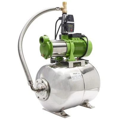CHM GMBH CHM Hauswasserwerk50L Edelstahl 1100 W Kreiselpumpe 5,5 Bar + Trockenlaufschutz
