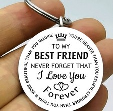 To My Bestfriend Never Forget I Love You Keychain Stainless Steel