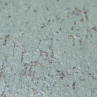 real natural cork Wallpaper mint green silver metallic textured eco wallcovering