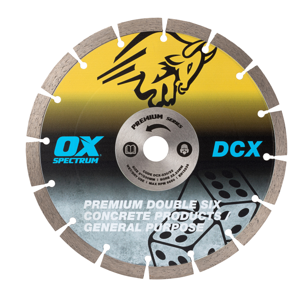 Ox SPECTRUM PLUS DOUBLE SIX DIAMOND BLADE GP - 230/22.23MM DCX230/22.23 Twinpack