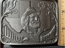 Willie Nelson Belt Buckle Strong Sturdy Solid Metal Texas Shape Hat and Face