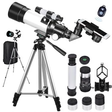 70mm Aperture 400mm AZ Mount Astronomical Refracting Telescope 300X High Tripod