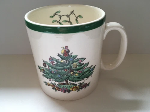 Spode England Christmas Tree Holly Mistletoe 3.5" Tom & Jerry Mug Cup S3324-M
