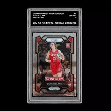 Graded 10 2024 Panini WNBA Monopoly Prizm RC Caitlin Clark Rookie Insert 65 WNBA