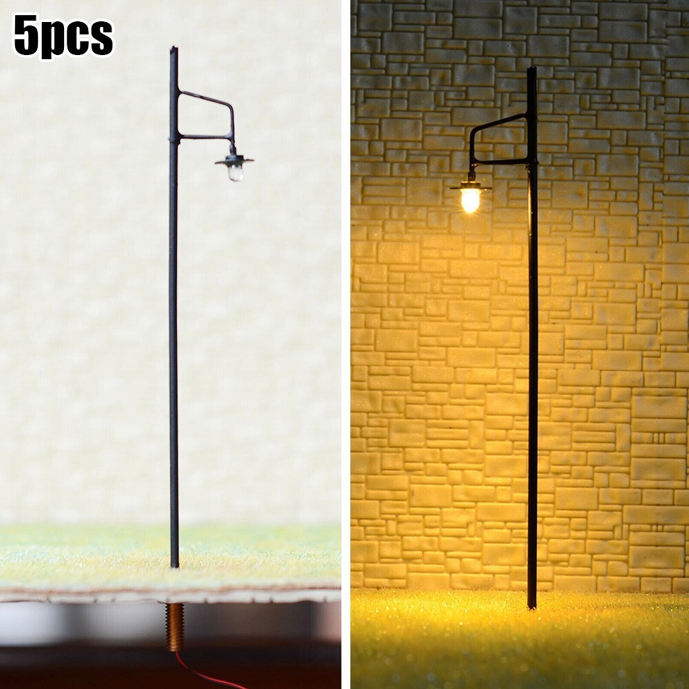4 X HO Scale LED Yard Light Model Train Railroad Street Station Lamp Post New - Foto 11
