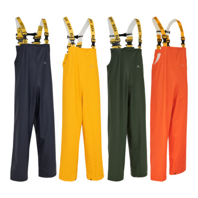 ELKA Dry Zone Pu Latzhose Regenkleidung Rainwear angeln wandern camping Outdoor