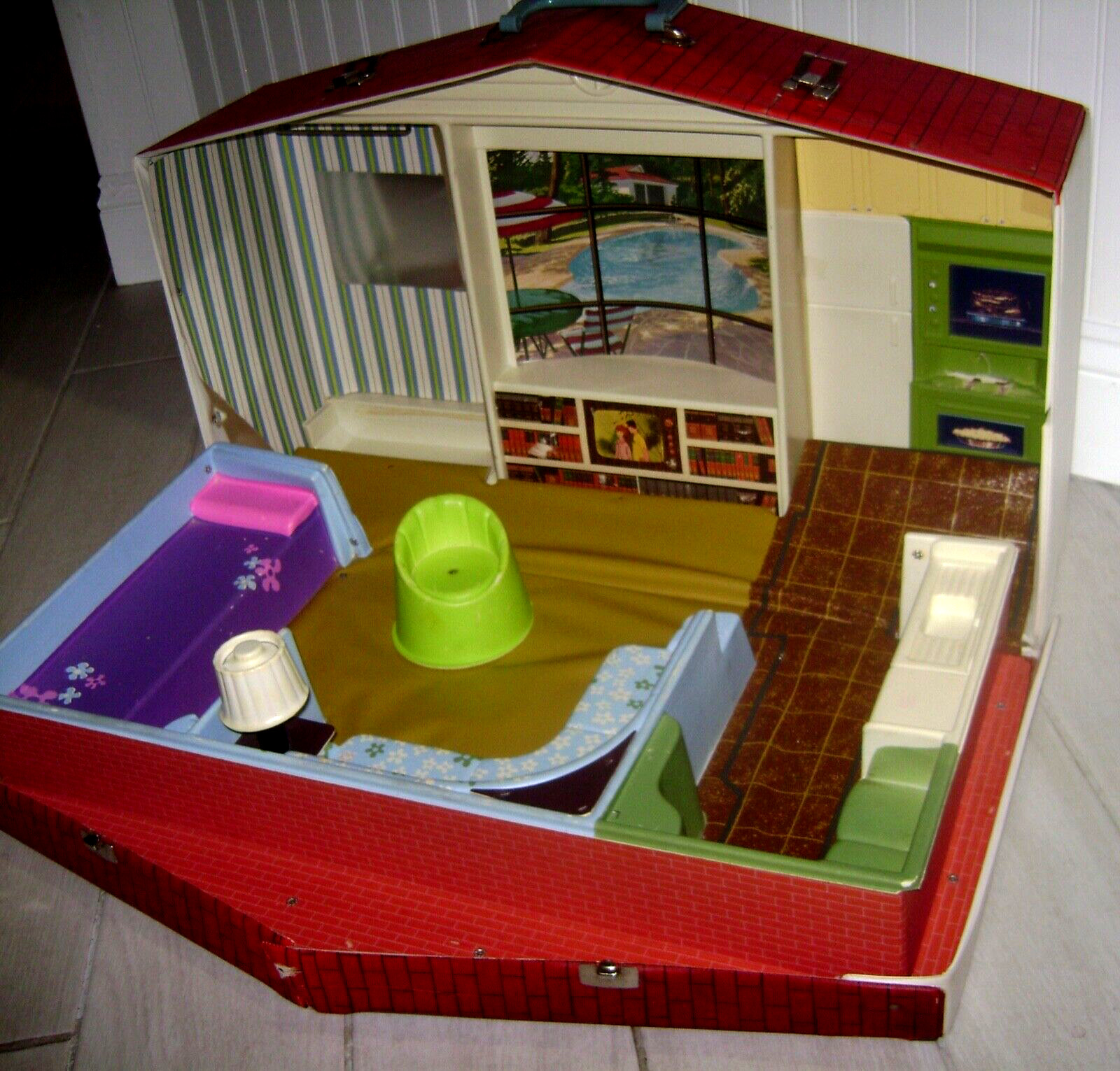 Vintage Barbie Skipper Deluxe House Dollhouse Carrying Case Trunk