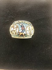 Belt Buckle Brass with Color Hunting Scene An American Tradition