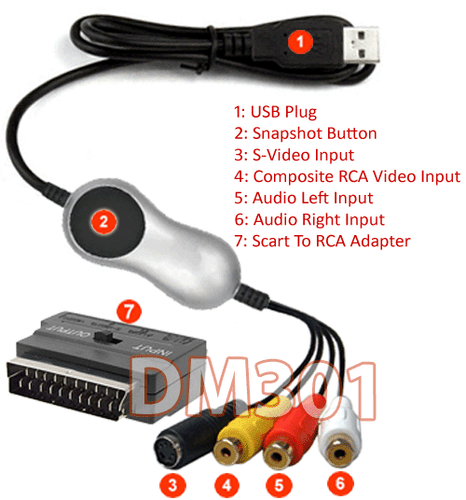 Adaptador premium de captura de fotogramas de video CVSB S-Video Scart RGB para PC - Imagen 2 de 3