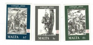 VINTAGE CLASSICS - Malta 544-6 - Albrecht Durer Paintings - Set of 3 - MNH