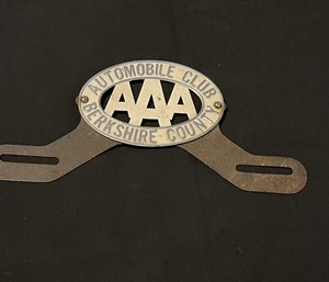 Vintage AAA Badge Classic Car Accessory Berkshire County Embossed Enamel