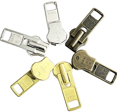YKK Zipper Repair Kit Solution #10 Auto Lock Sliders Aluminum, Antique or Brass