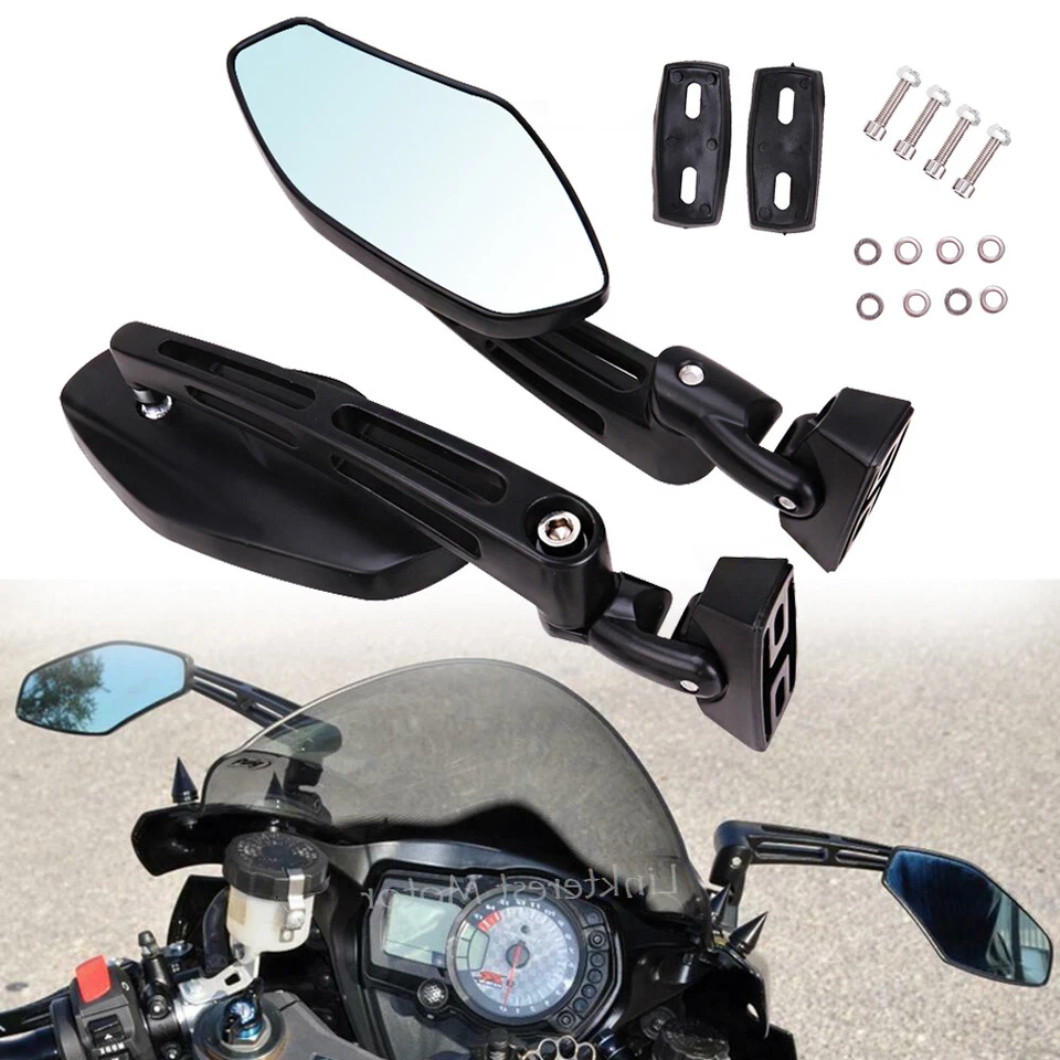 For Suzuki GSXR 600 750 Mirrors Black 1992-2022 2023 2024 2025 Convex Adjustable - Imagem 2 de 4