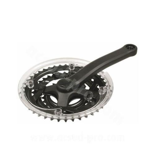Pédalier VTT noir 24/34/42 dents pour vos balades en forêt et trajets domicile-travail
