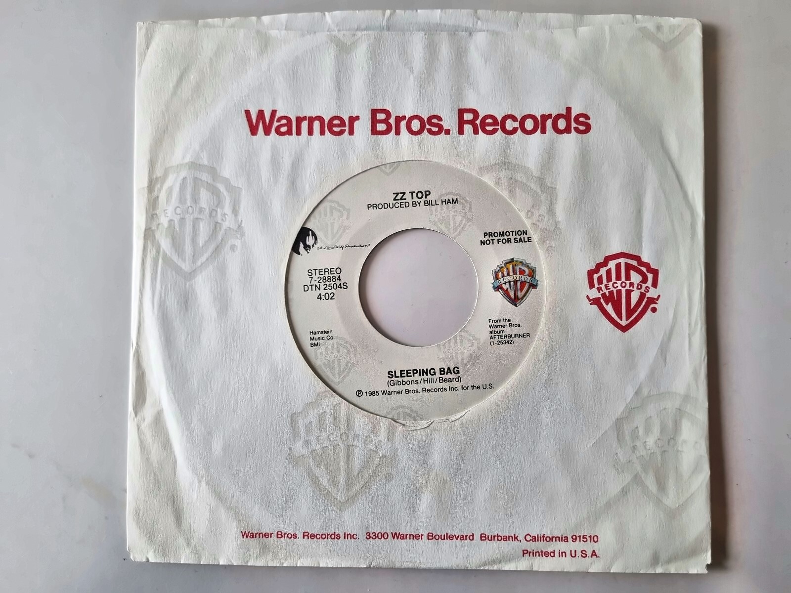 ZZ Top - Sleeping bag 7'' Vinyl US PROMO