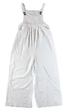NWT Pantalon White Cotton Stretch Pocket Jumpsuit Romper Woman Medium