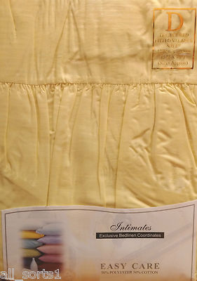 DOPPELBETT SPANNBETTLAKEN VOLANT ZITRONENGELB 180 FADENZAHL PERKAL POLYCOTTON