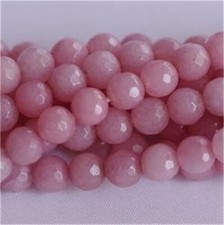 8mm Faceted Pink Morganite Round Gemstone Loose Bead 15''AAA