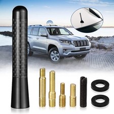 🏅Auto Dach Kurz Stab Antenne 8cm Carbon Design Radio Universal Adapter Fuß DAB