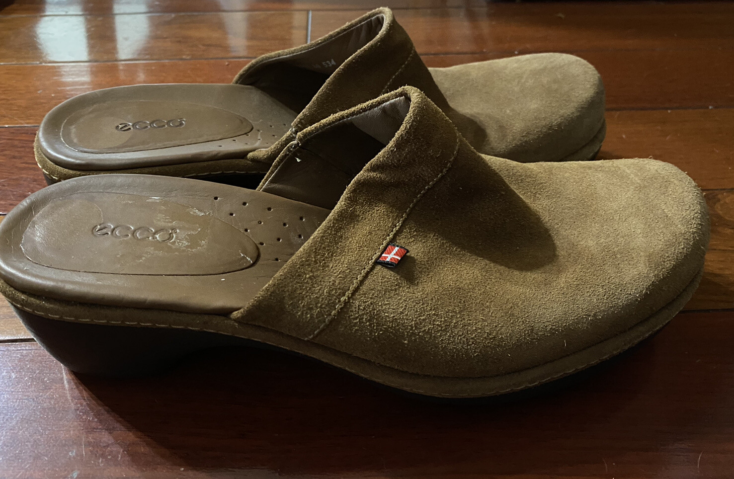 Ecco Women's Casual Comfort Mule Clog Camel Brown Sue… Gem