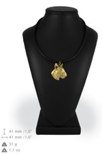 Bull Terrier - gold plated necklace with image of a purebred dog, Art Dog USA