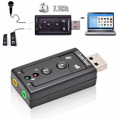 Mini USB 2.0 3D Virtual 12Mbps External 7.1 Channel Audio Sound Card Adapter