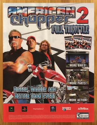 2005 American Chopper 2 Full Throttle Xbox PS2 Gamecube Print Ad/Poster Game Art