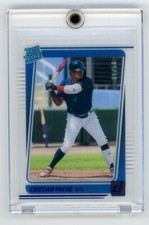 2021 Chronicles Clearly Donruss Rated Rookie Blue #21 Cristian Pache RC SP 1/50