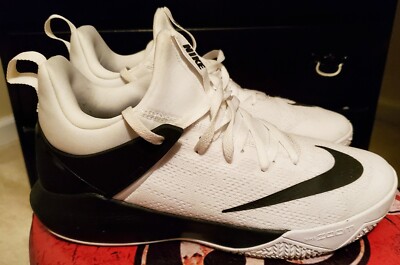 NIKE Zoom Shift TB Basketball Sneakers Men's Size 11.5 White Black